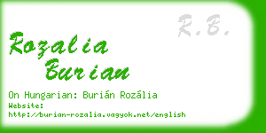 rozalia burian business card